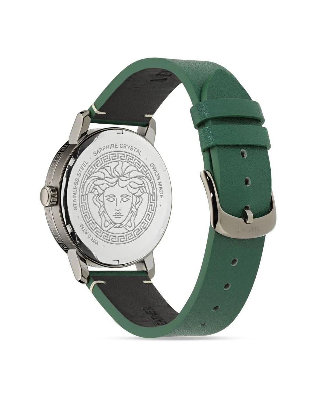 Versace Forest Green Leather Strap Watch for men