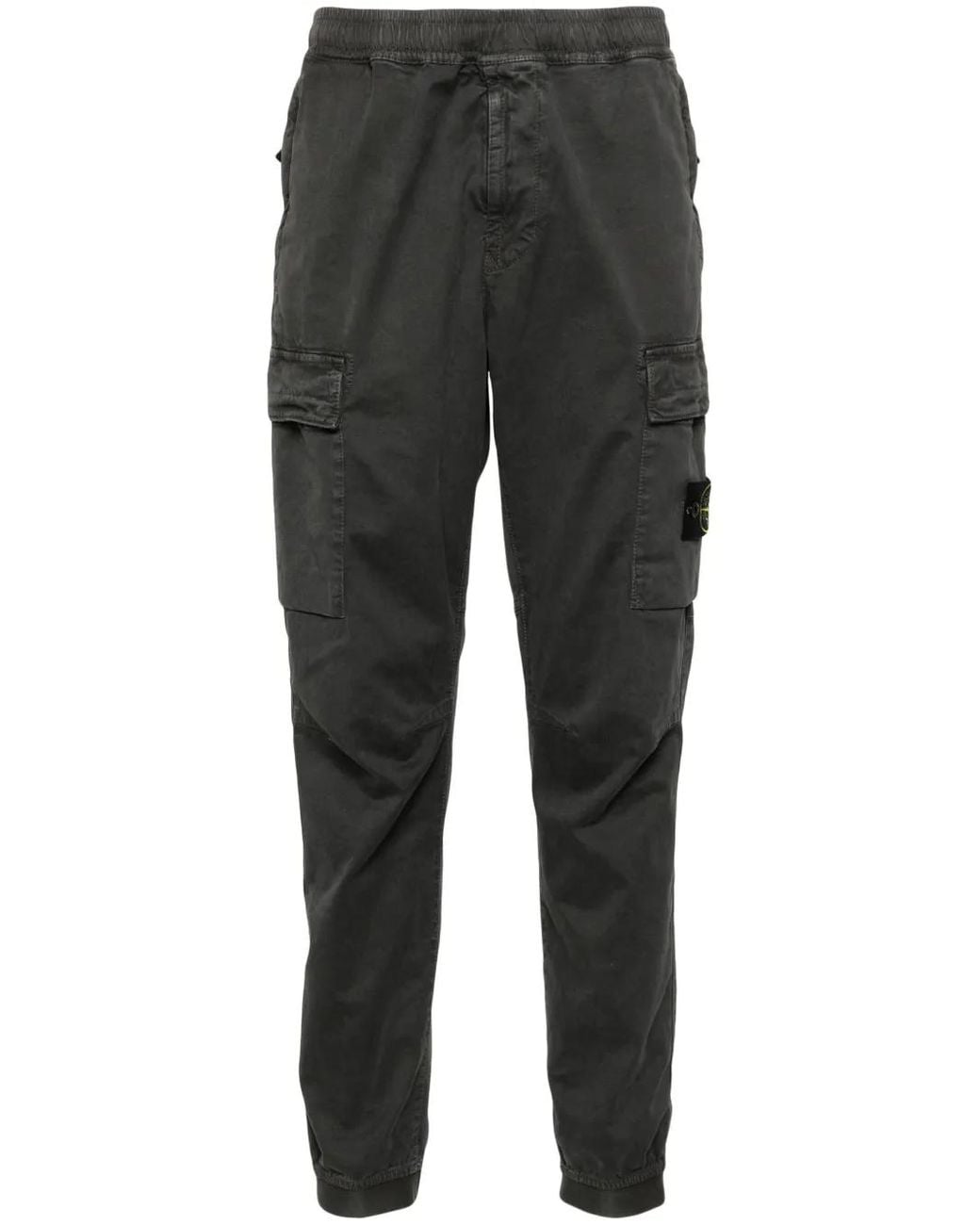 Stone Island Gray Compass-Badge Trousers for men