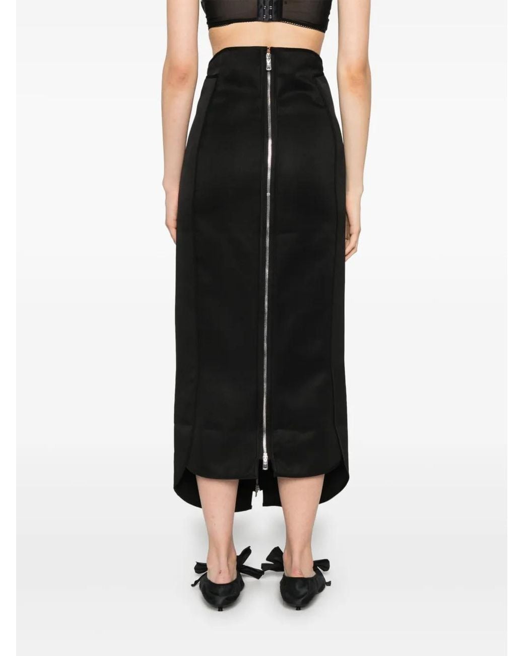 Coperni Black Zip Maxi Skirt