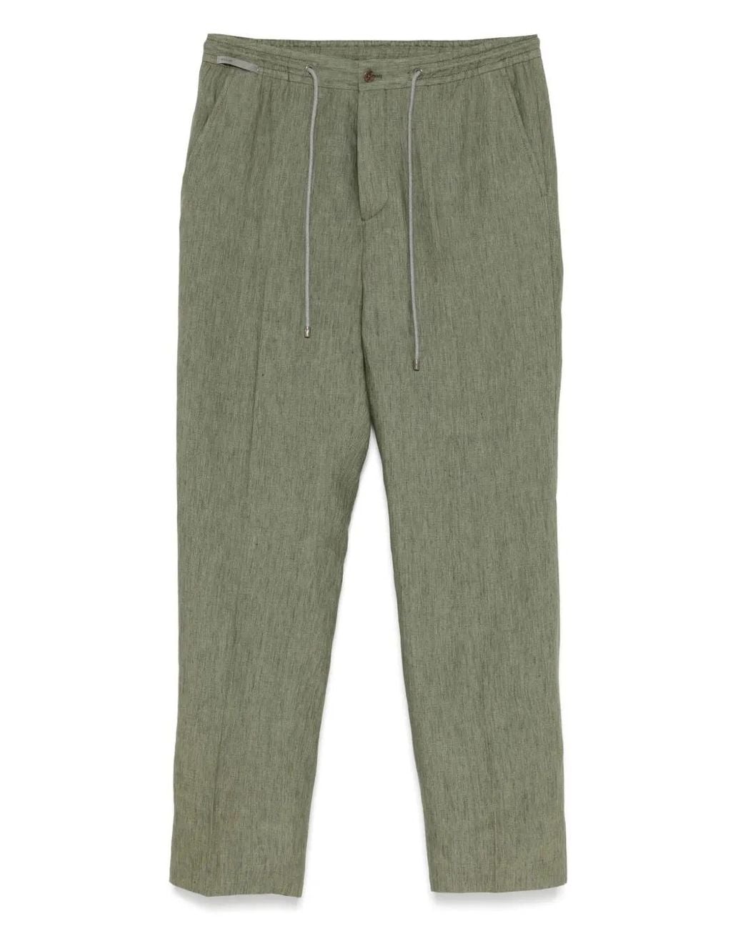 Corneliani Green Linen Trousers for men