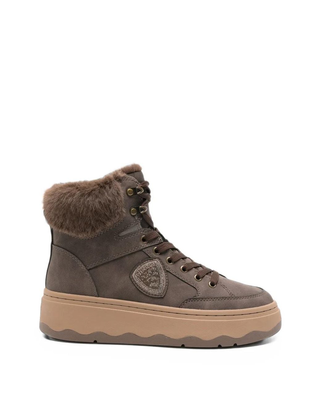 Blauer Brown Maribel 02 Faux-Fur Lace-Up Ankle Boots