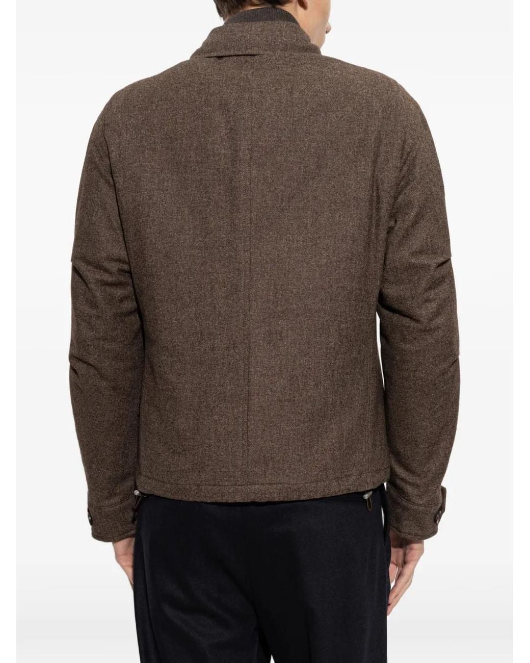 Eleventy Brown Pocket-Detail Insulated Jacket for men