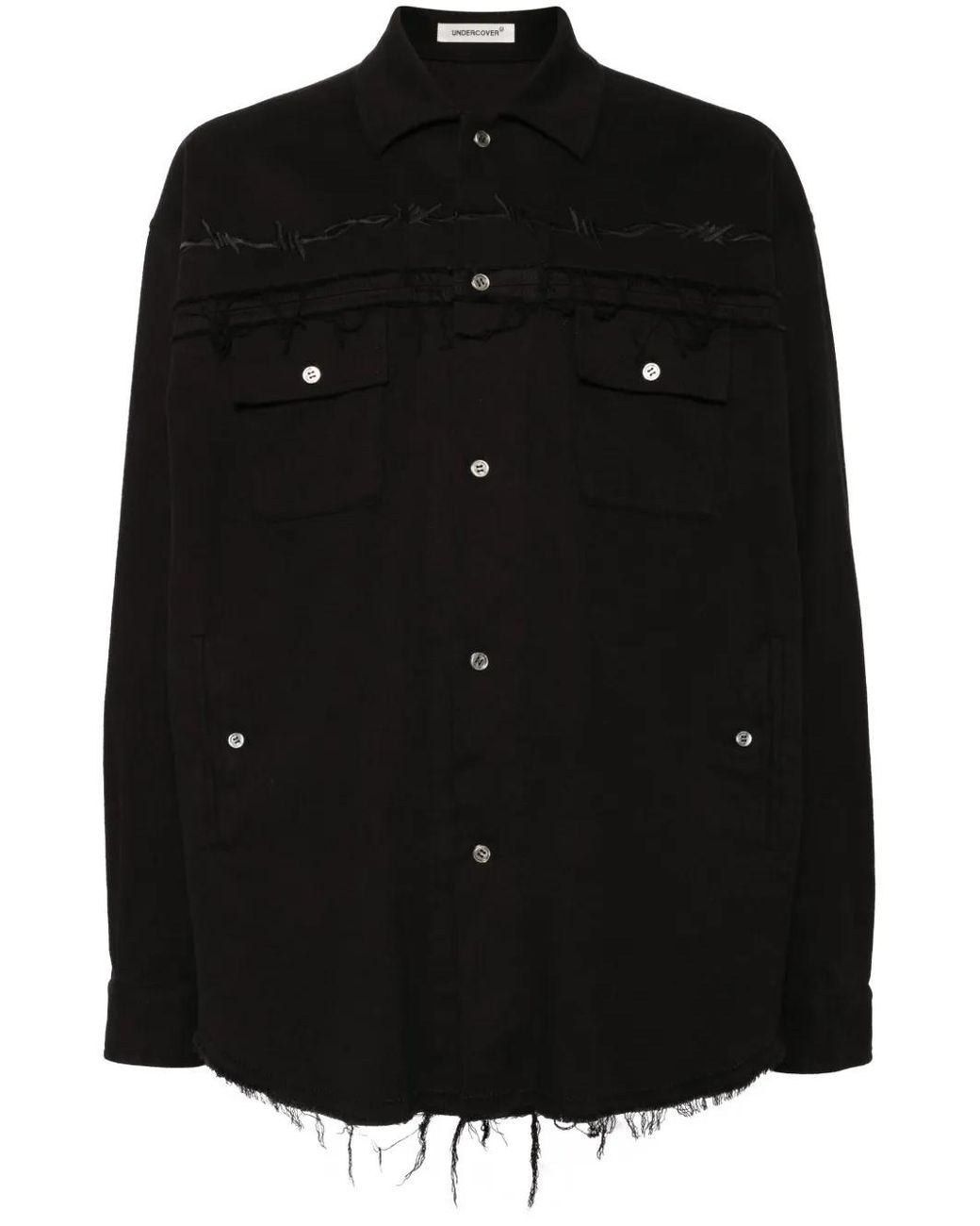 Undercover Black Fringe-Edged Shirt for men
