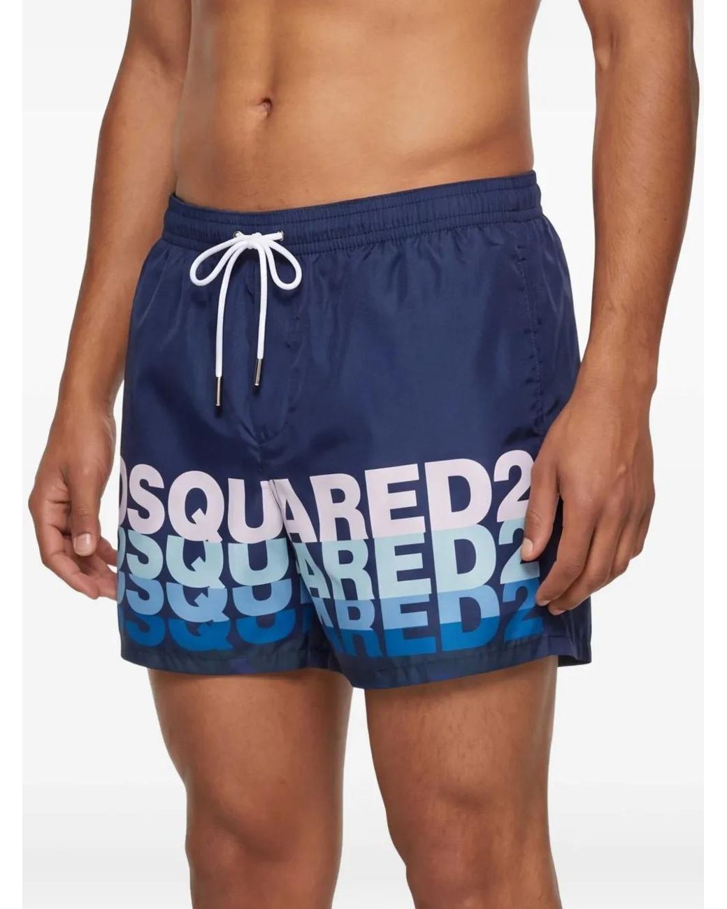 DSquared² Blue Logo Midi Swim Boxer for men