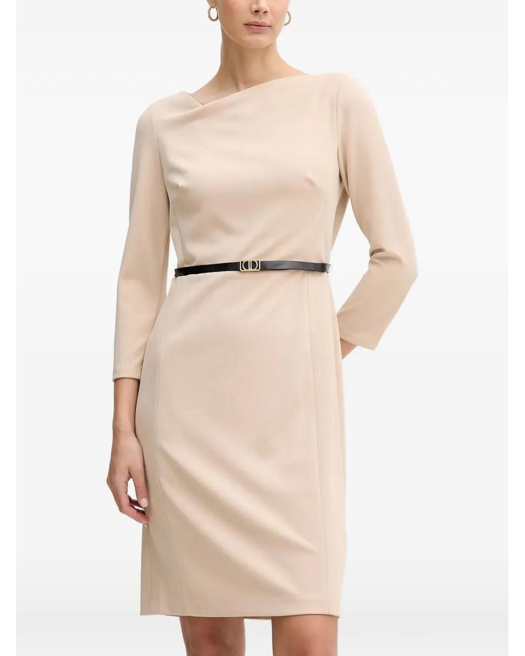 DKNY Natural Belt Midi Dress