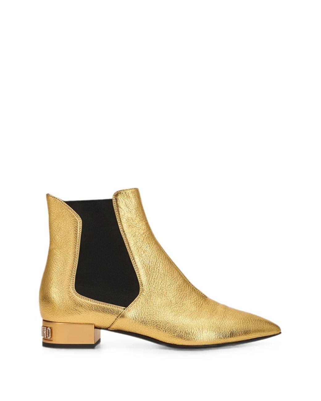 Moschino Metallic Logo-Plaque Chelsea Boots