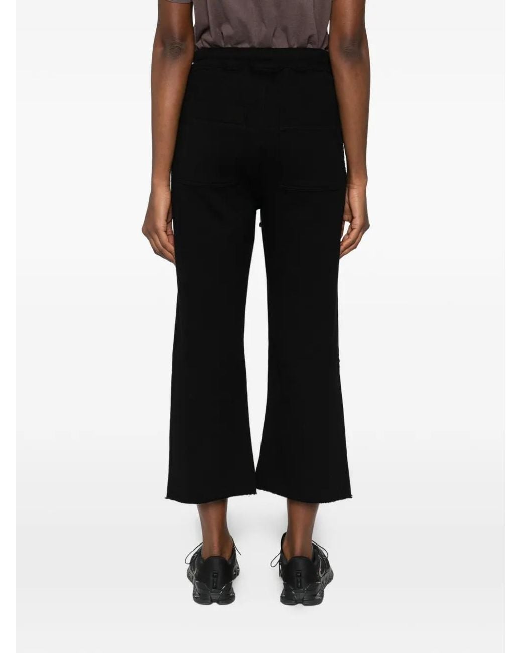 Thom Krom Black Drawstring-Fastening Raw-Hem Track Pants