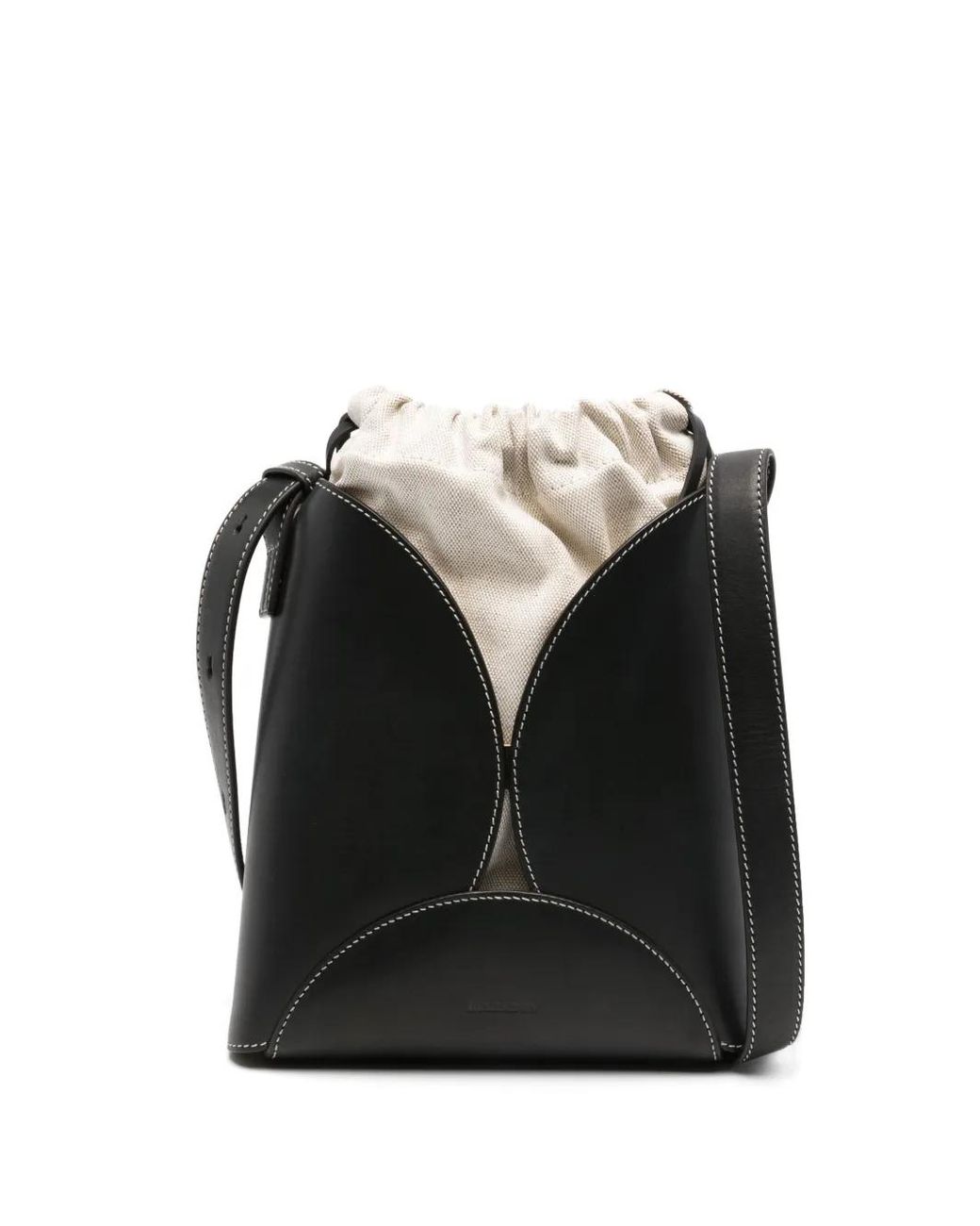 Jil Sander Black Curve Cross Body Bag
