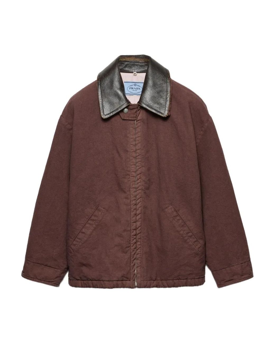 Veste À Logo Triangle Prada en coloris Brown