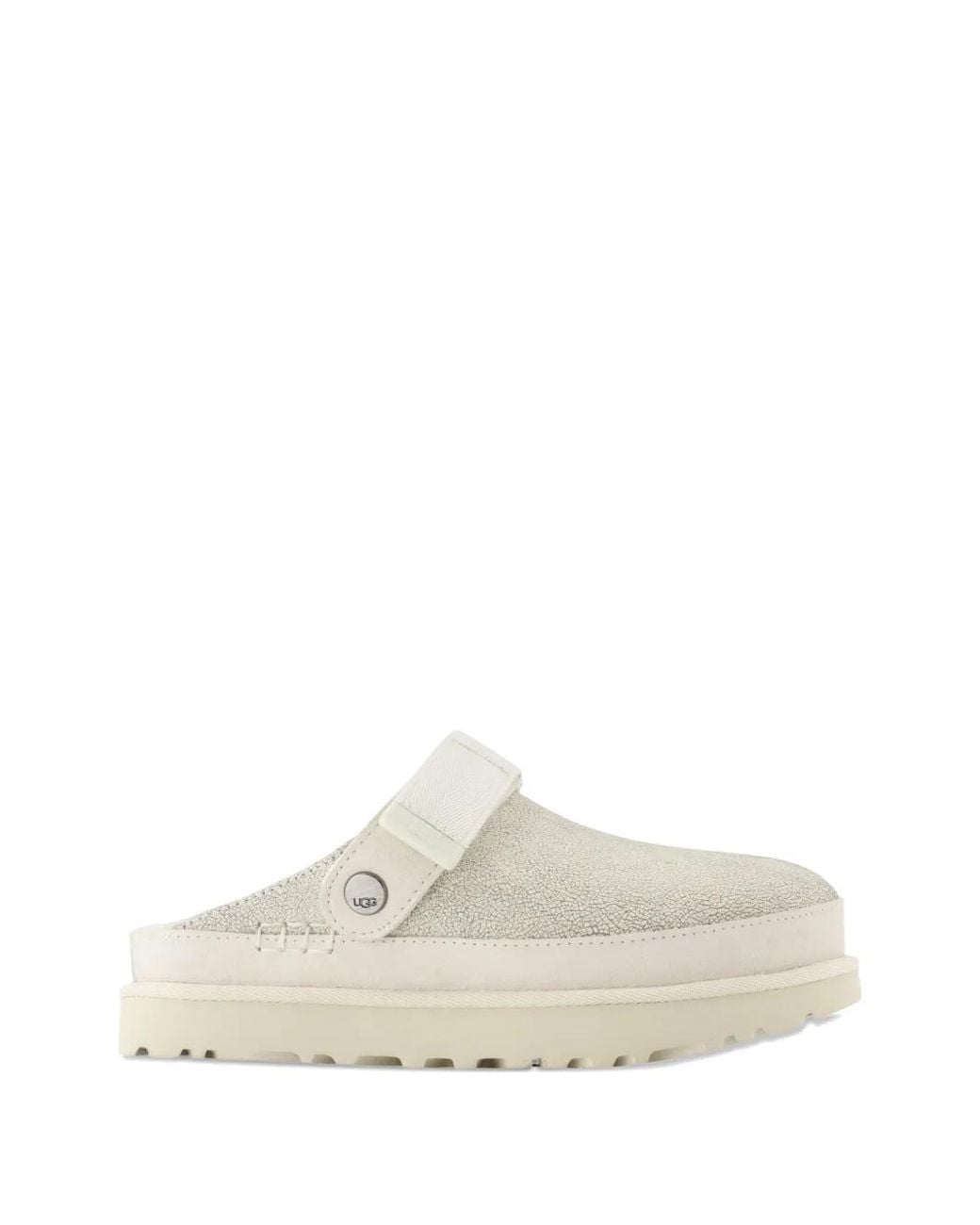 Ugg White Goldenstar Crackle-Effect Mules