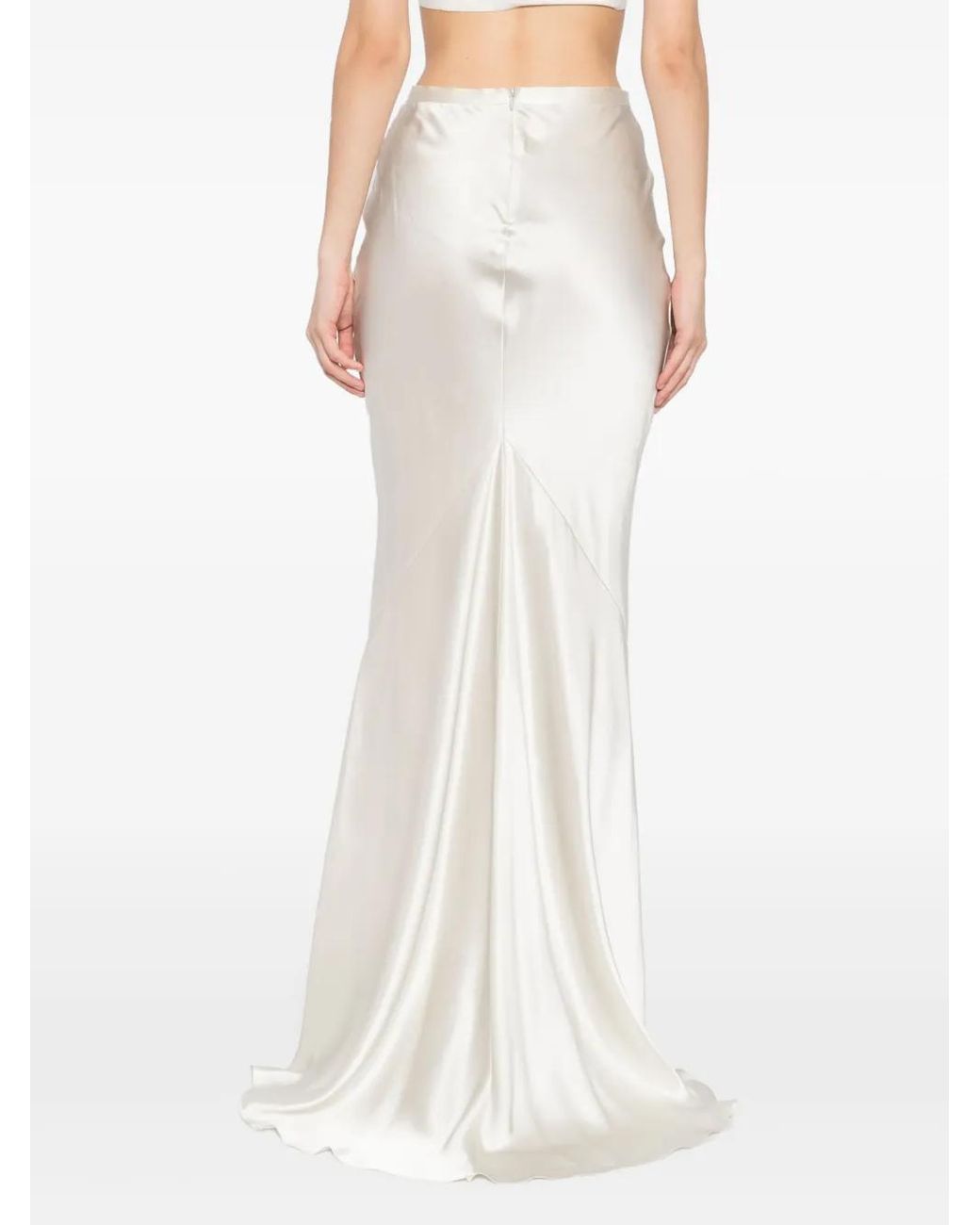 Michelle Mason White Bias Maxi Skirt