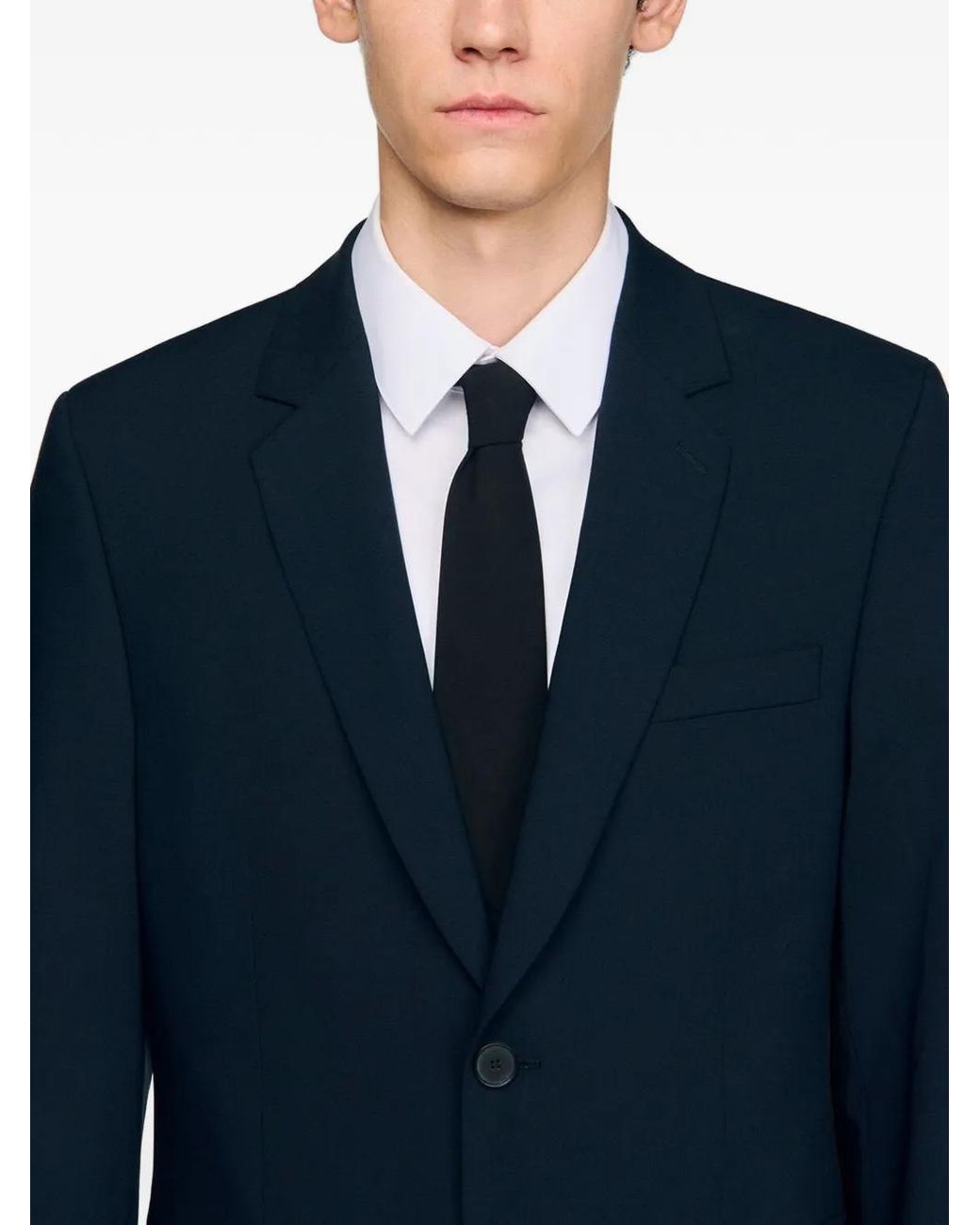 Sandro Black Wool Suit Jacket for men