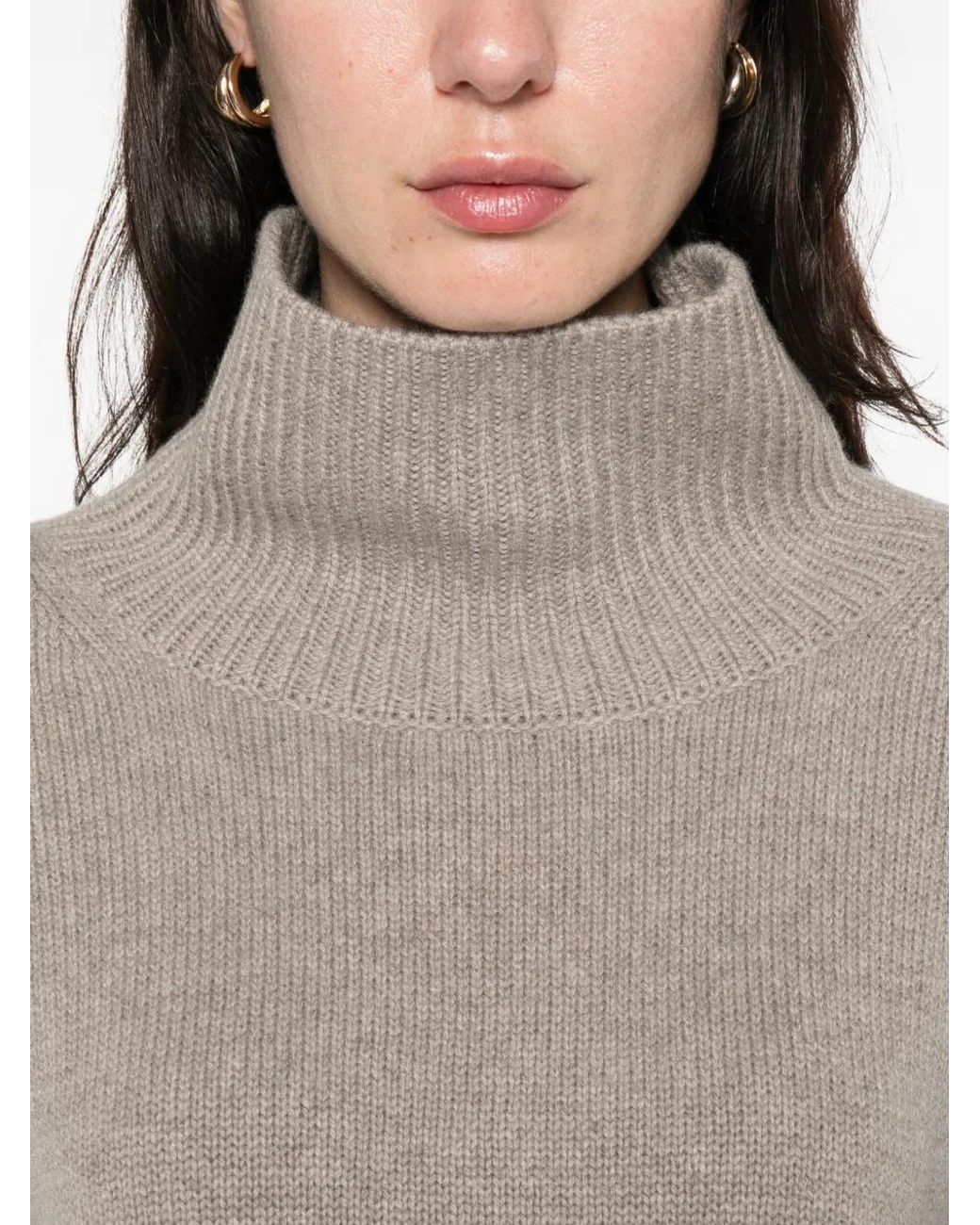 Soft Goat Natural Boyfriend Turtleneck