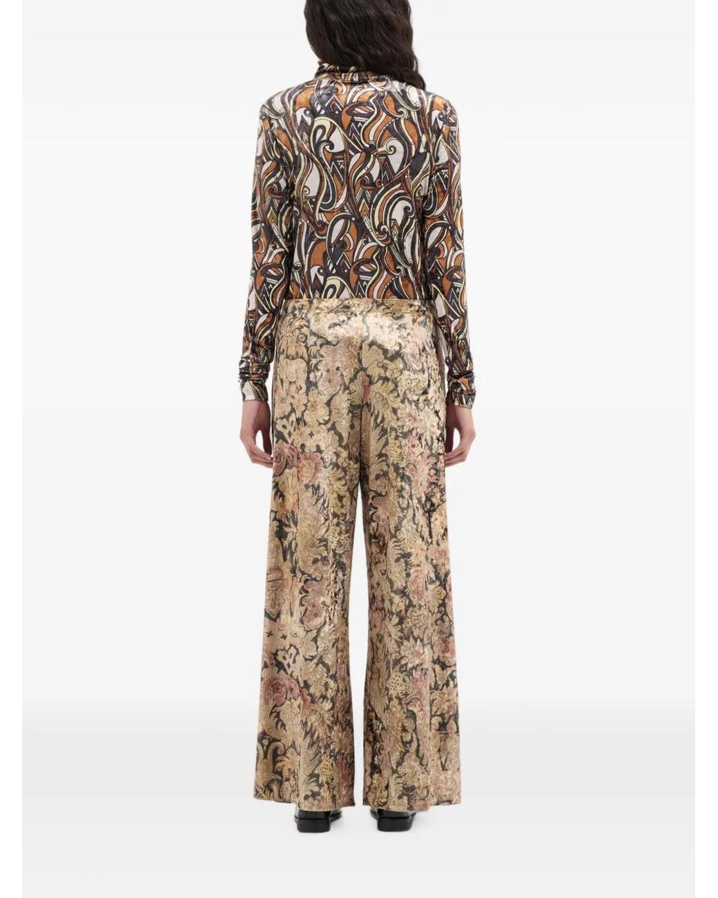 Pierre Louis Mascia Natural Ranada Floral-Motif Trousers