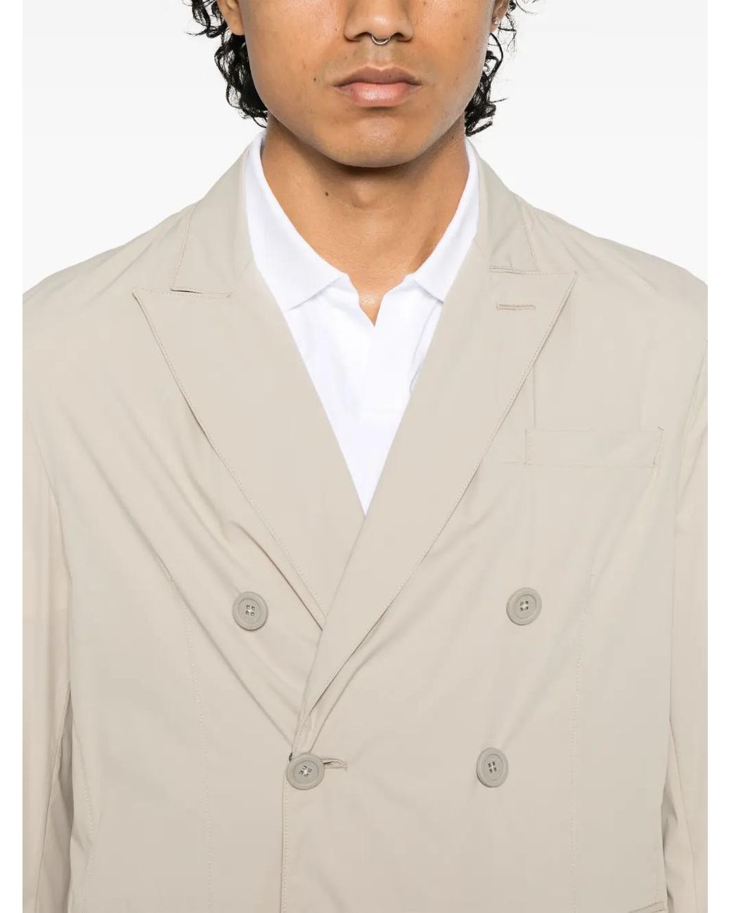 Herno White Double-Breasted Blazer for men