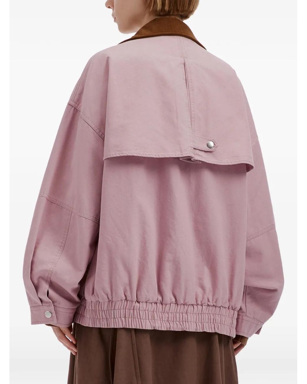 B+ AB Pink Corduroy-Collar Panelled Jacket