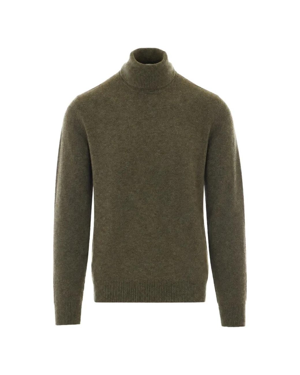 Alpha Studio Green High-Neck Wool Sweater for men