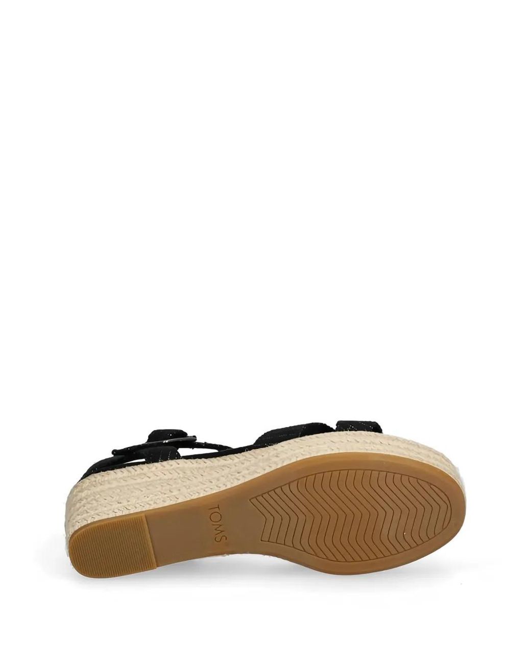 TOMS Black Audrey Buckle Espadrille Sandals
