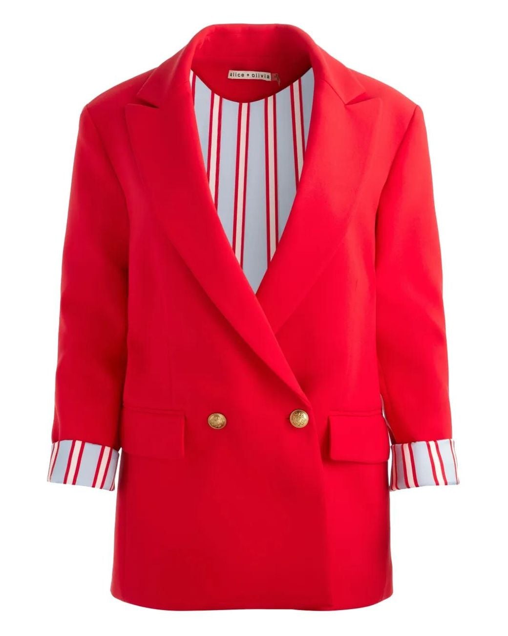 Alice + Olivia Red Arias Double Breasted Blazer