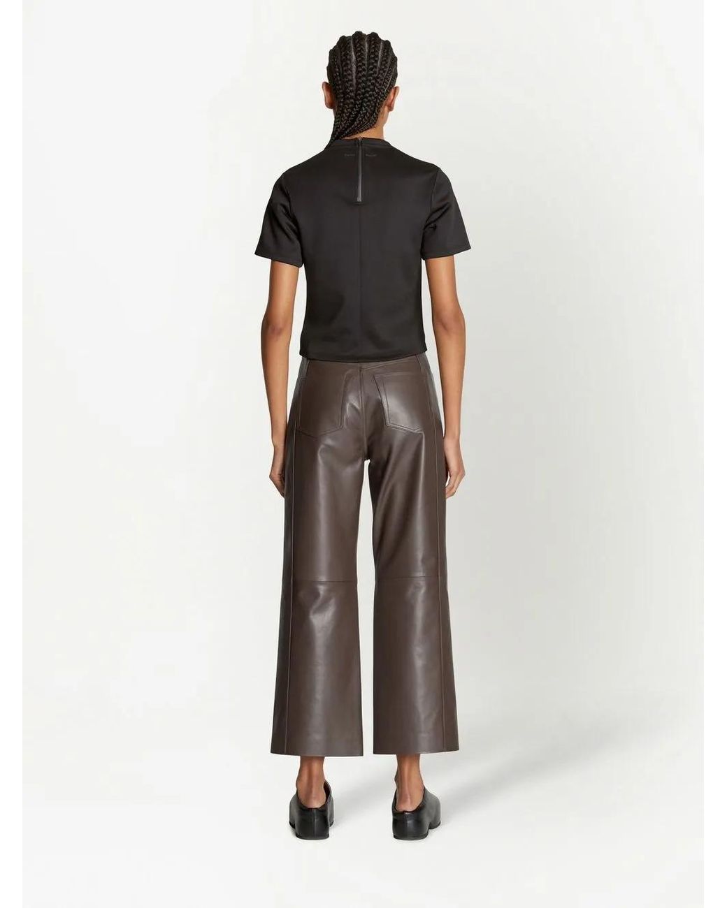 Proenza Schouler Black Scuba Cropped Jersey T-Shirt