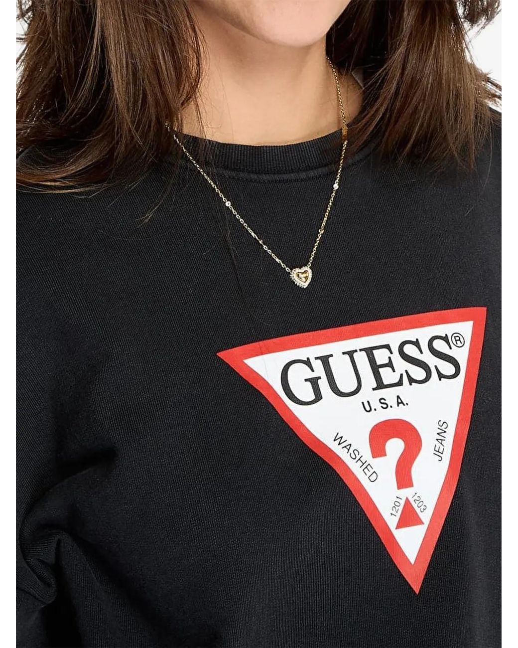 Guess Black Logo-Print Sweatshirt
