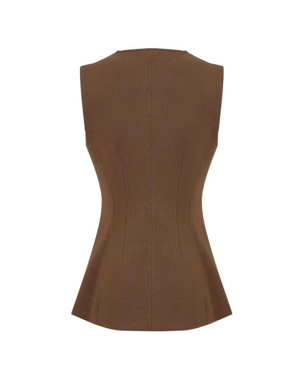 Veronica Beard Brown Jessup Buttoned Waistcoat