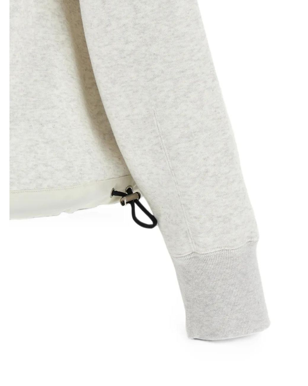 Sacai White Hoodie Évasé À Fermeture Zippée