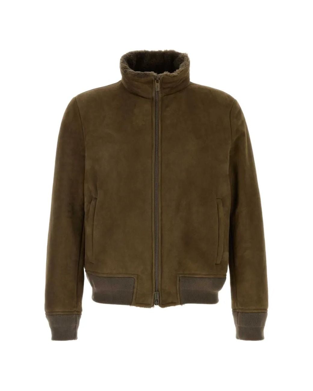 SANTORO Green Veste À Doublure Lainée for men