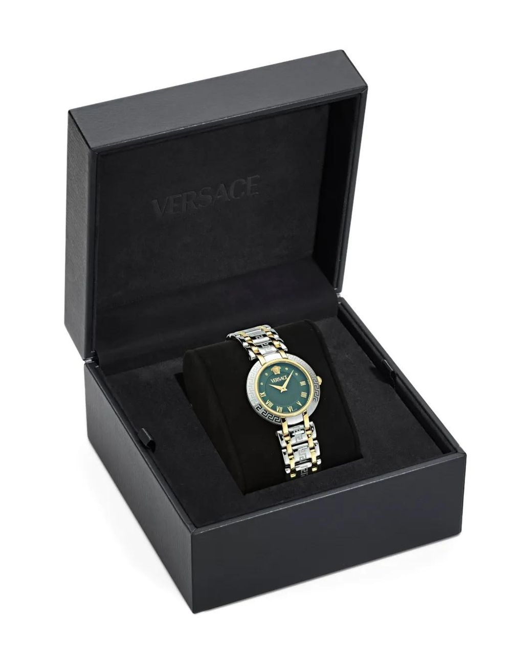 Versace Green Antlia Stainless Steel 34Mm Watch