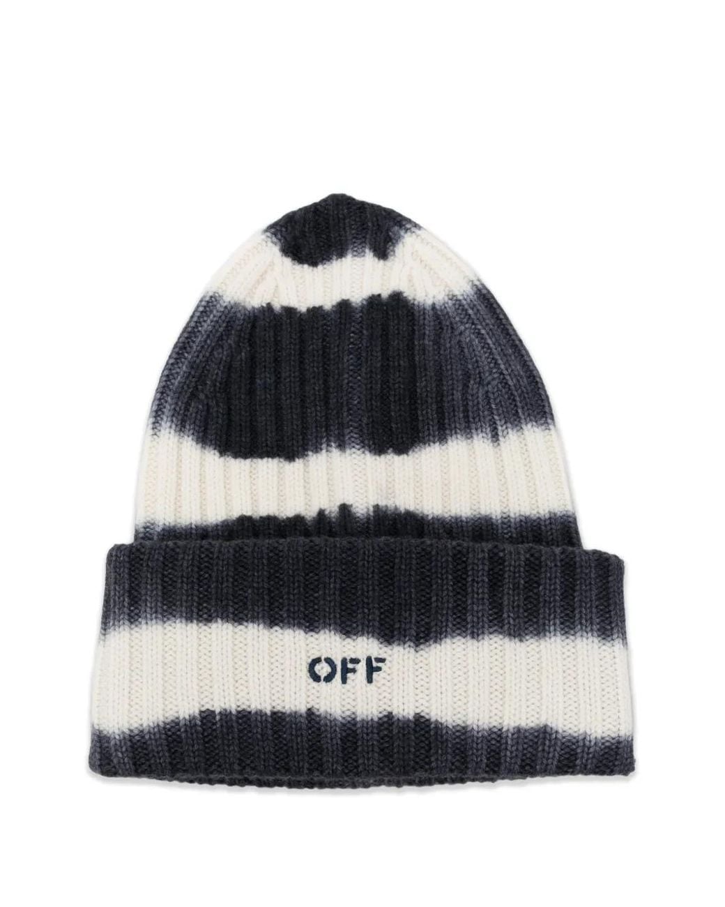 Off-White c/o Virgil Abloh Blue Tie-Dye Ribbed-Knit Beanie Hat