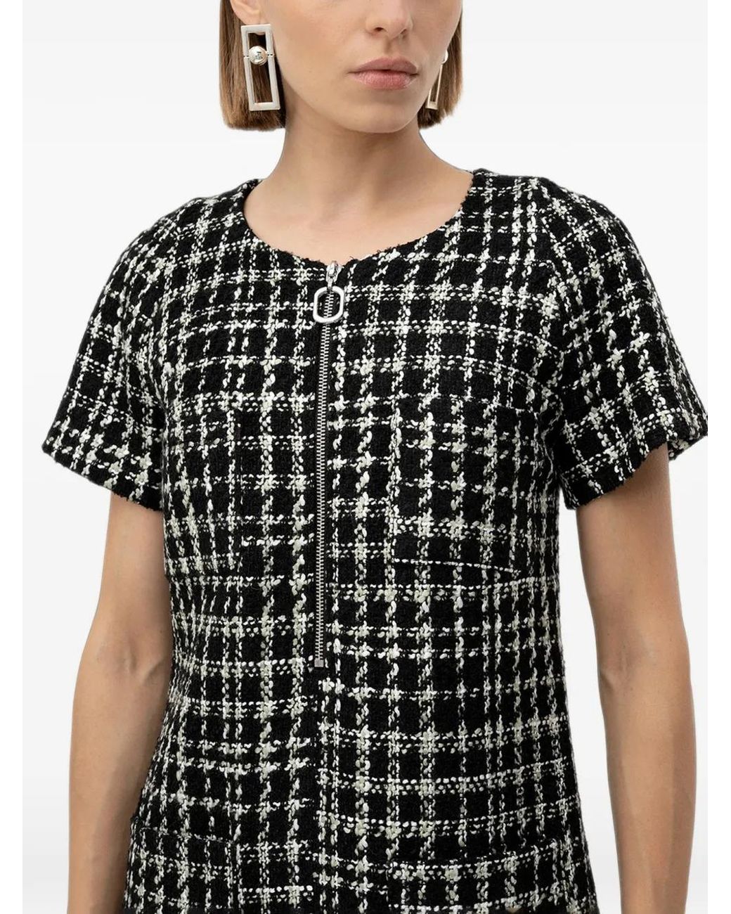 HUGO Black Zip-Up Mini Dress