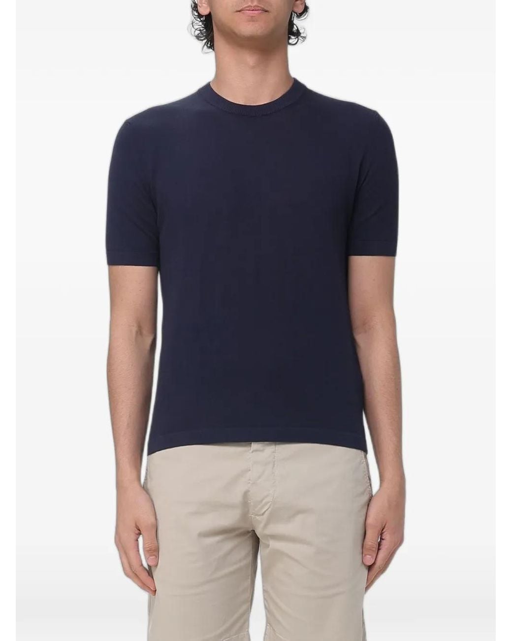 Brooksfield Blue Pull À Manches Courtes for men