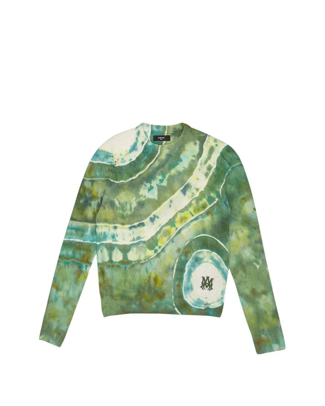 Amiri Green Ma Tie Dye Cashmere Crewneck Sweatshirt for men