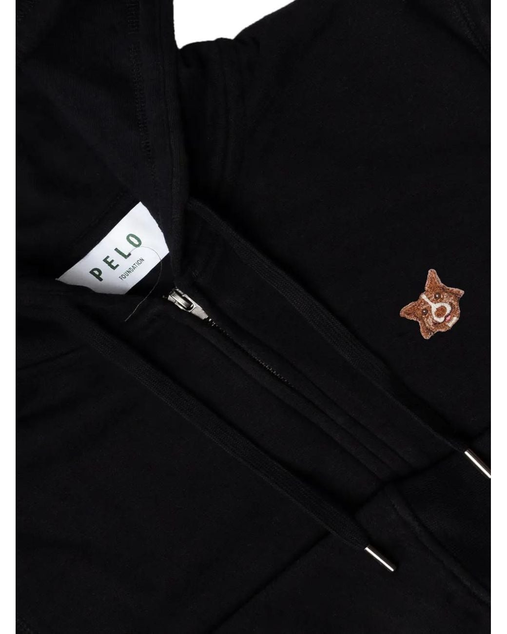 PELO FOUNDATION Black Mongrel-Patch Merino Hoodie