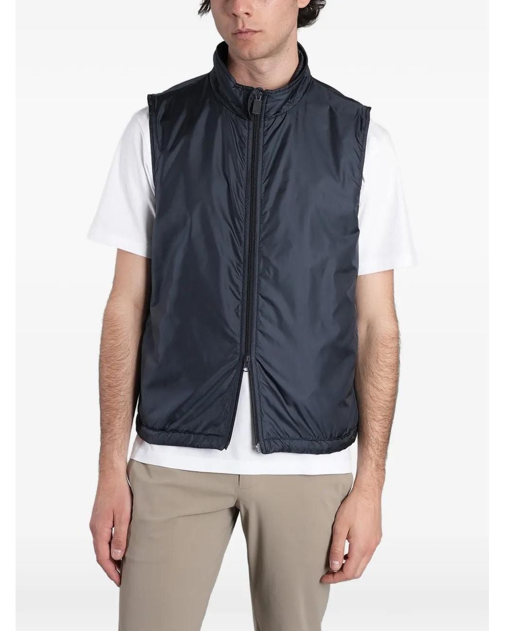 Aspesi Blue Vernes High-Neck Gilet for men