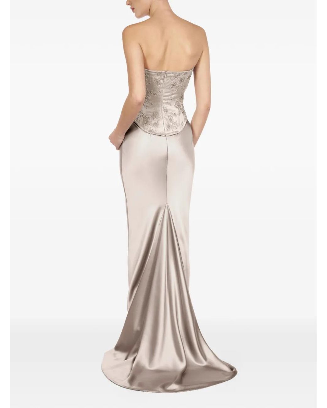 ALEXIA & ANTONIA White Bias-Cut Maxi Skirt