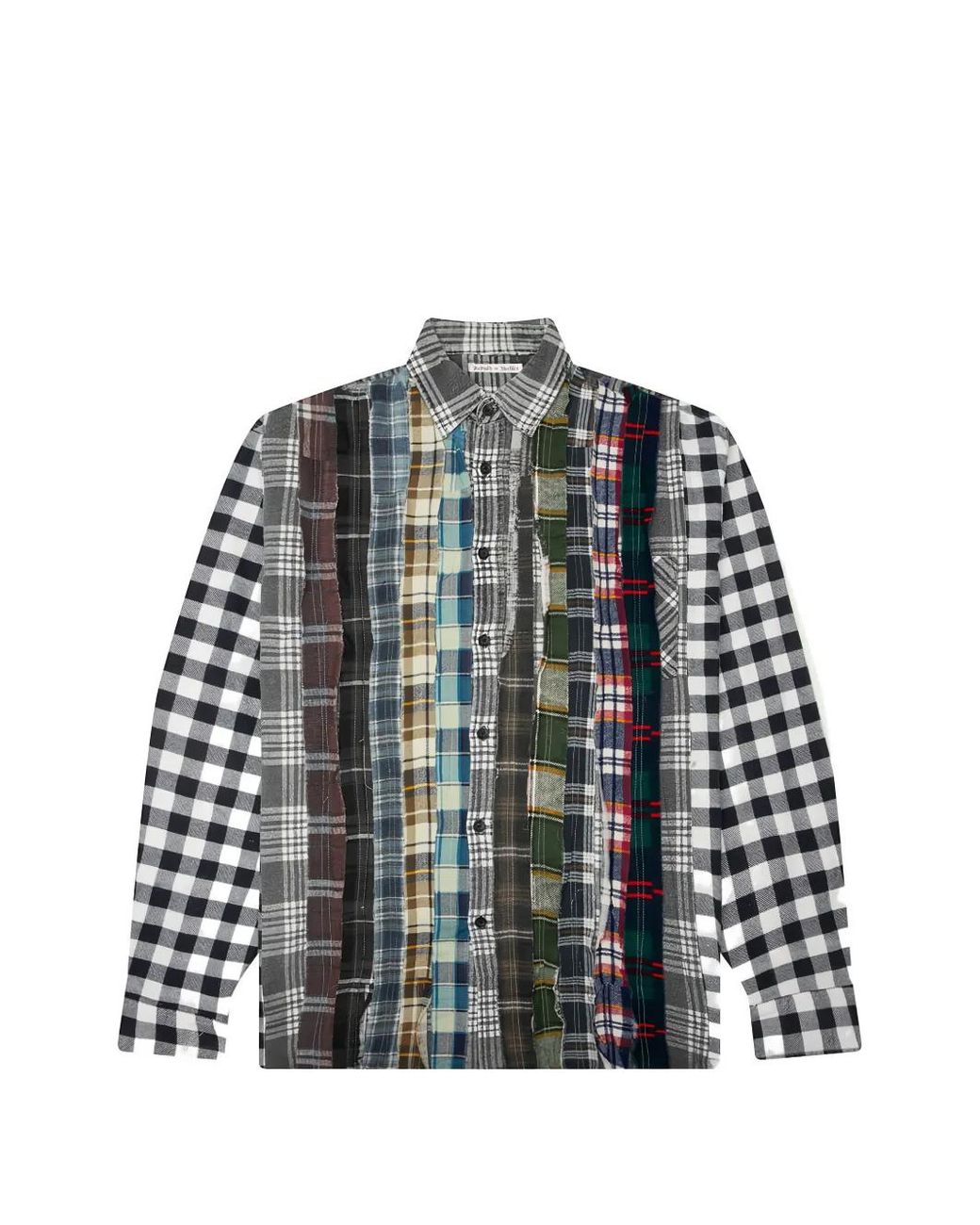 Needles Gray Assorted Patchwork Flannel Shirt for men