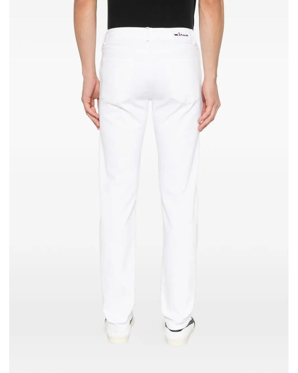 Kiton White Slim-Fit Jeans for men
