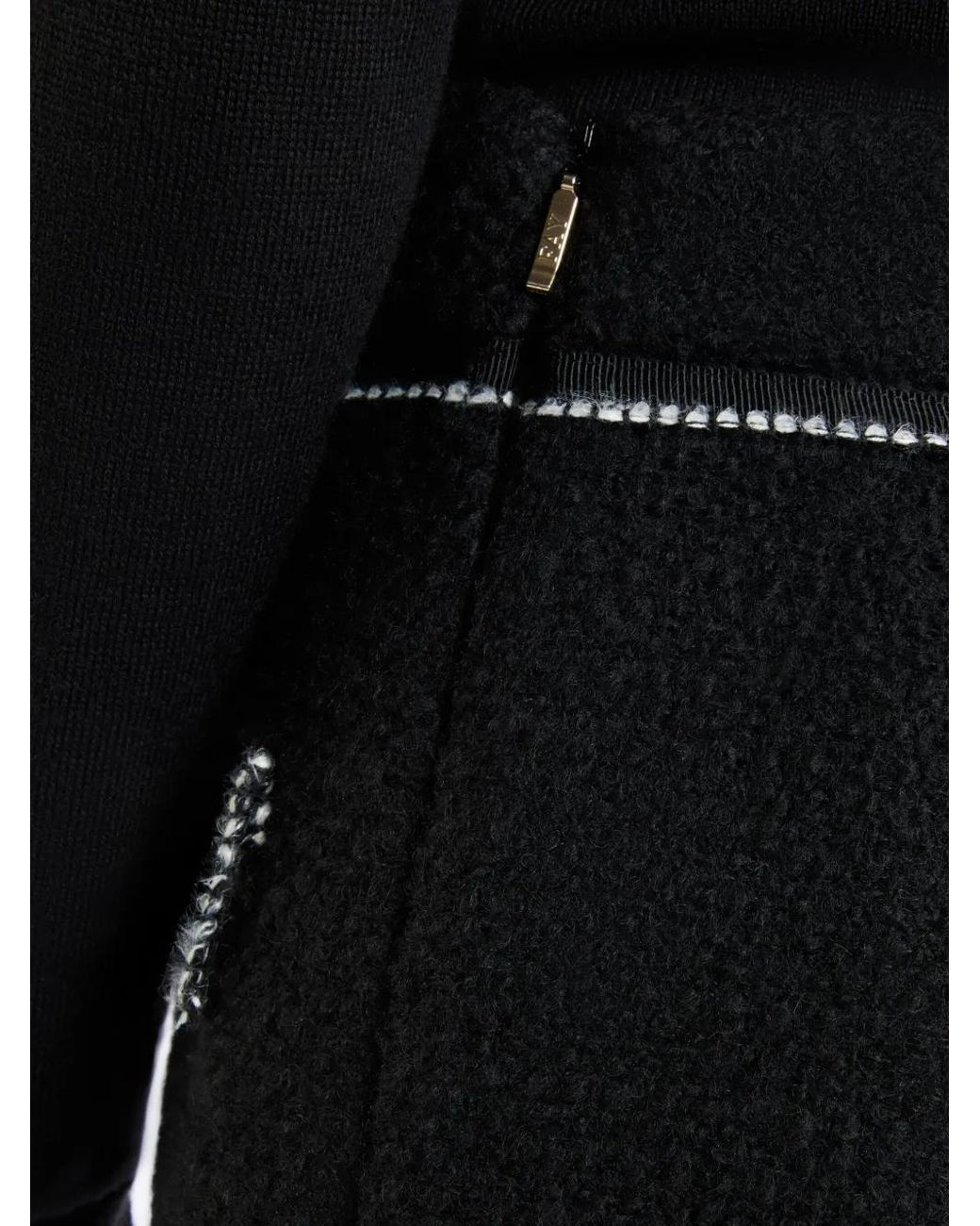 Fay Black Bouclé Mini Skirt