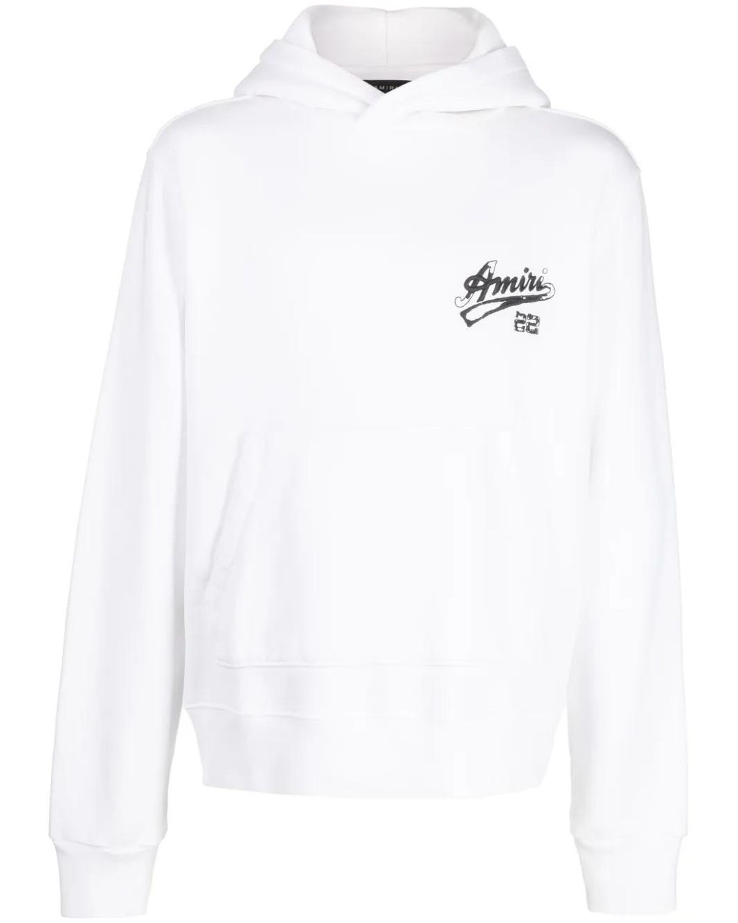 Amiri White Embroidered-Logo Cotton Hoodie for men