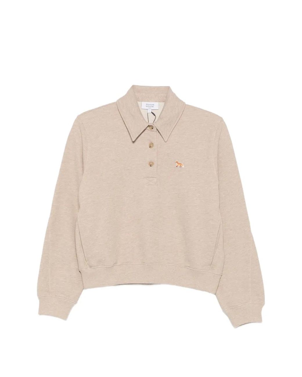 Maison Kitsuné Natural Fox-Patch Polo Shirt