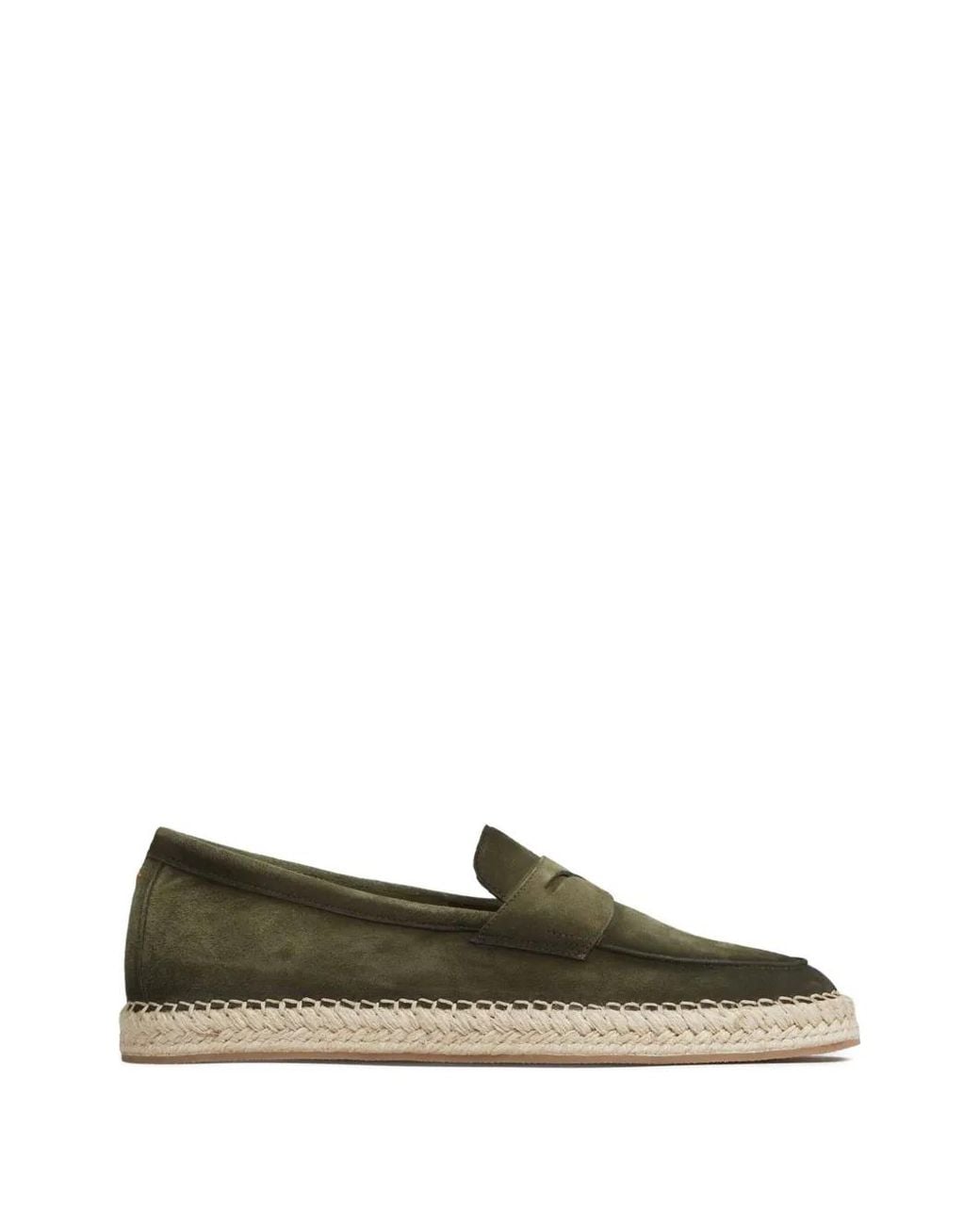 Santoni Green Suede Espadrilles for men