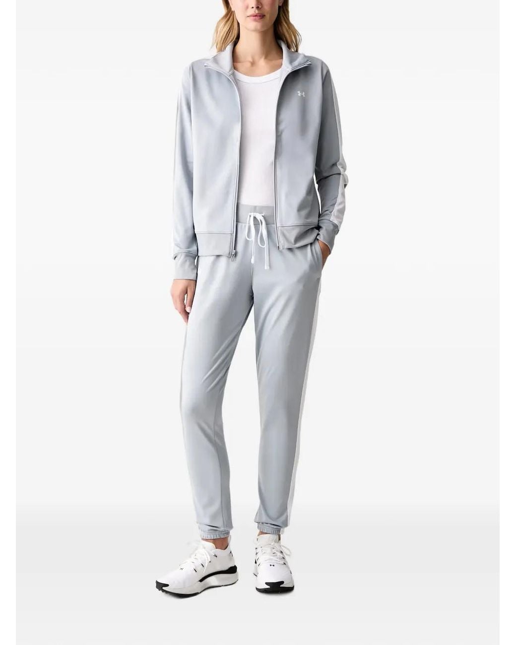 Under Armour White Ua Tricot Logo-Print Tracksuit