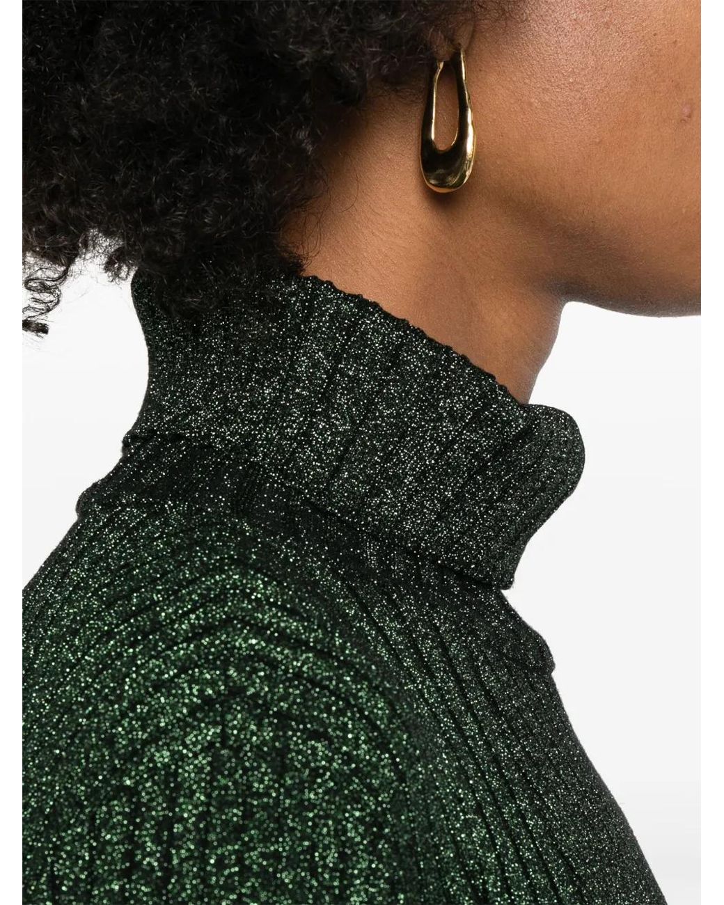 AllSaints Green Julliette Lurex Mini Dress