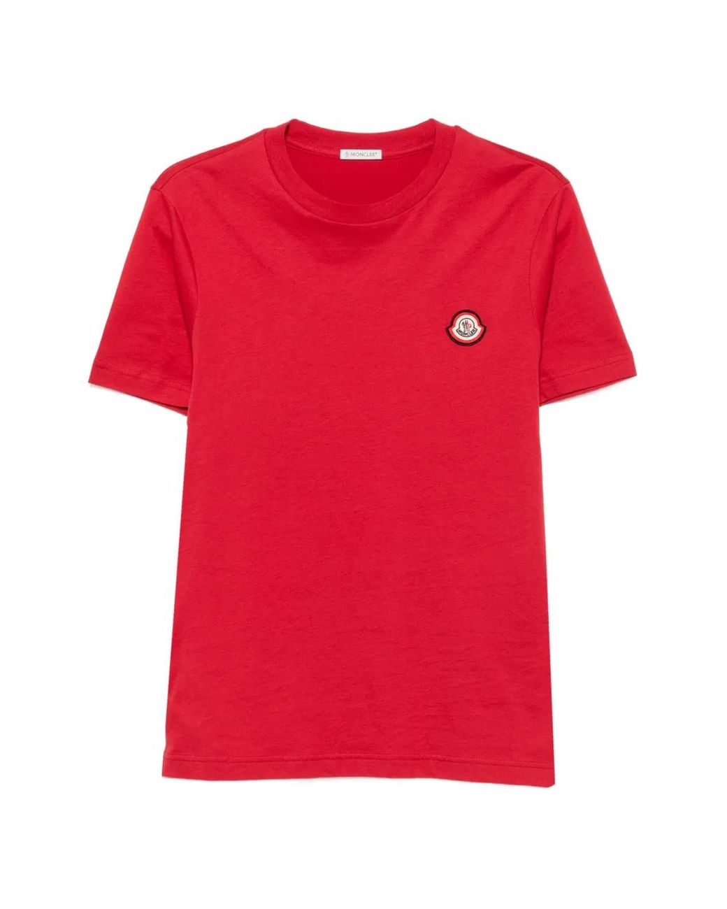 Moncler Red T-Shirt À Logo En Jersey De Coton for men