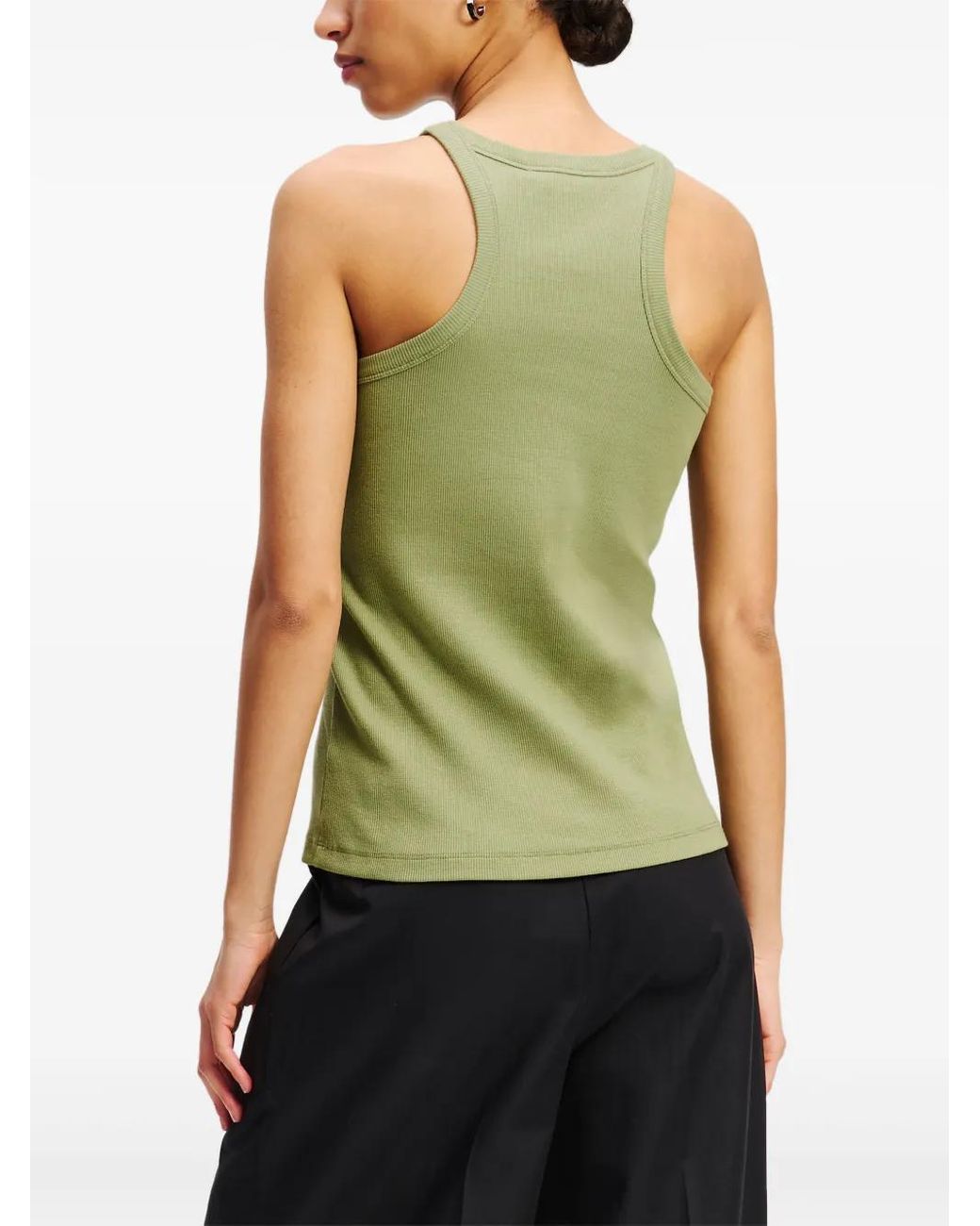Karl Lagerfeld Green Antiqued Cashmere Blend Polo Shirt