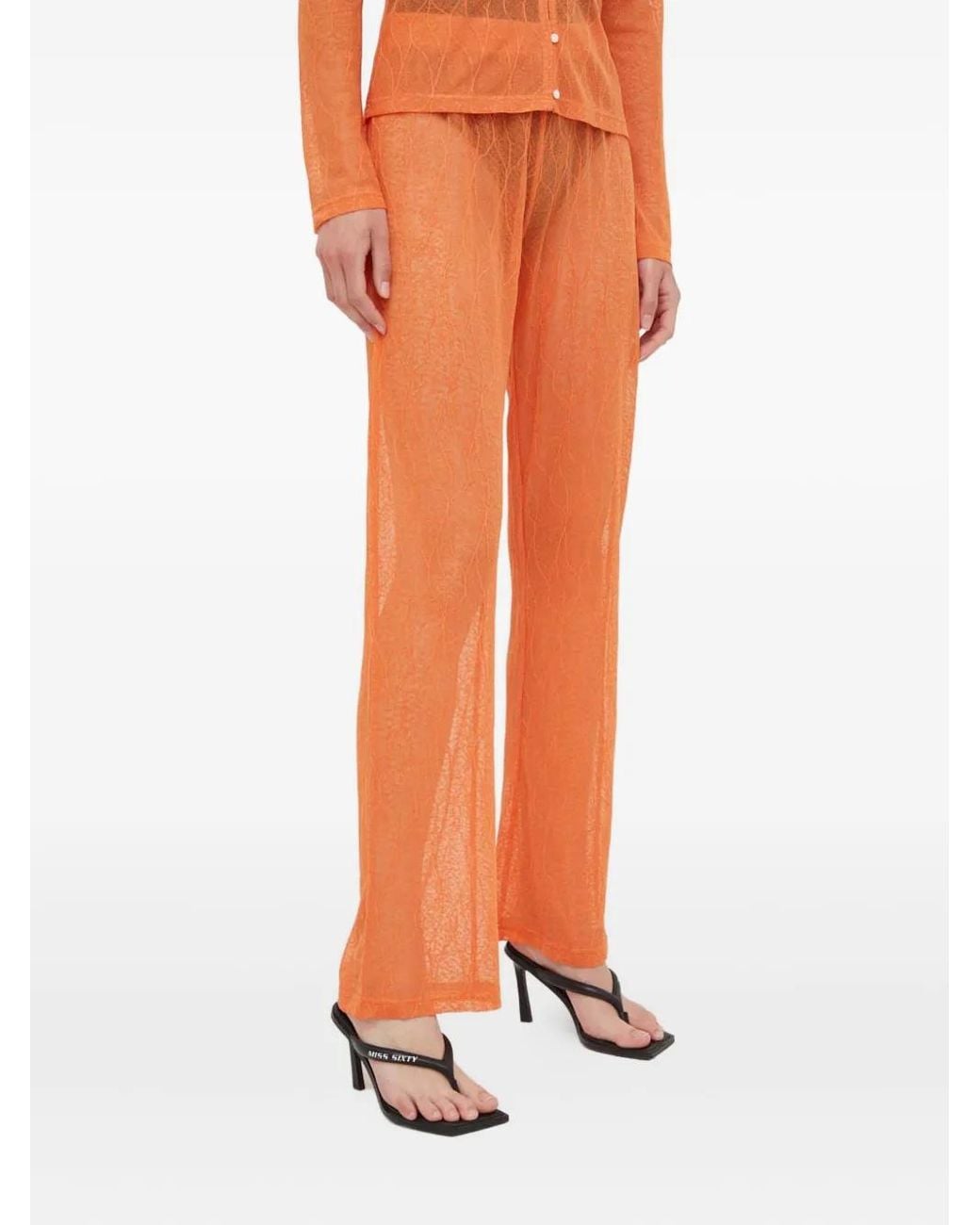 Résumé Orange Openwork Trousers