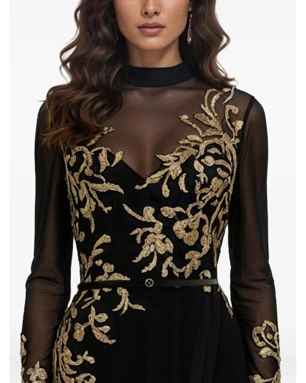 Saiid Kobeisy Black Embellishment Maxi Dress
