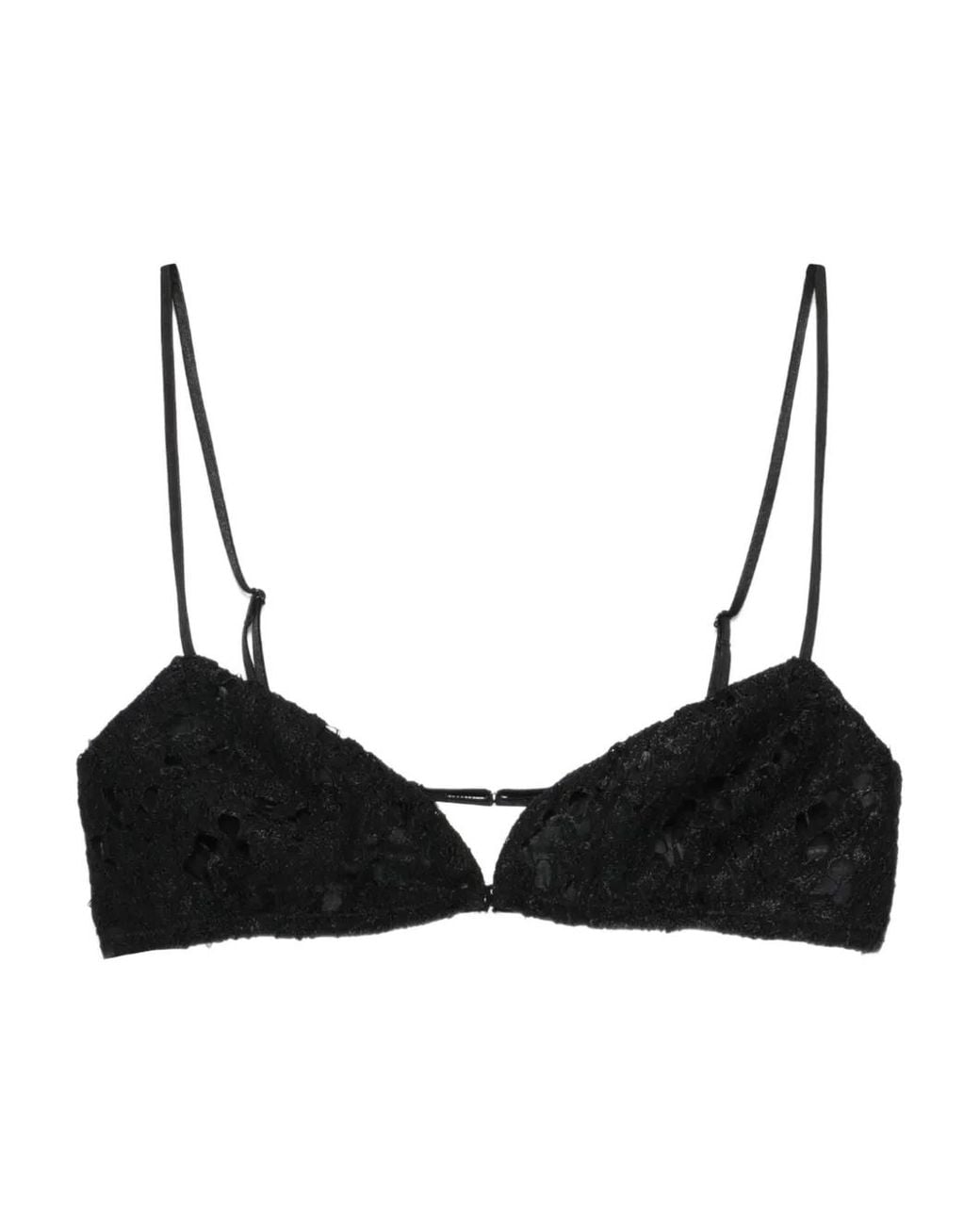 Ludovic de Saint Sernin Black Lace-Trim Bra