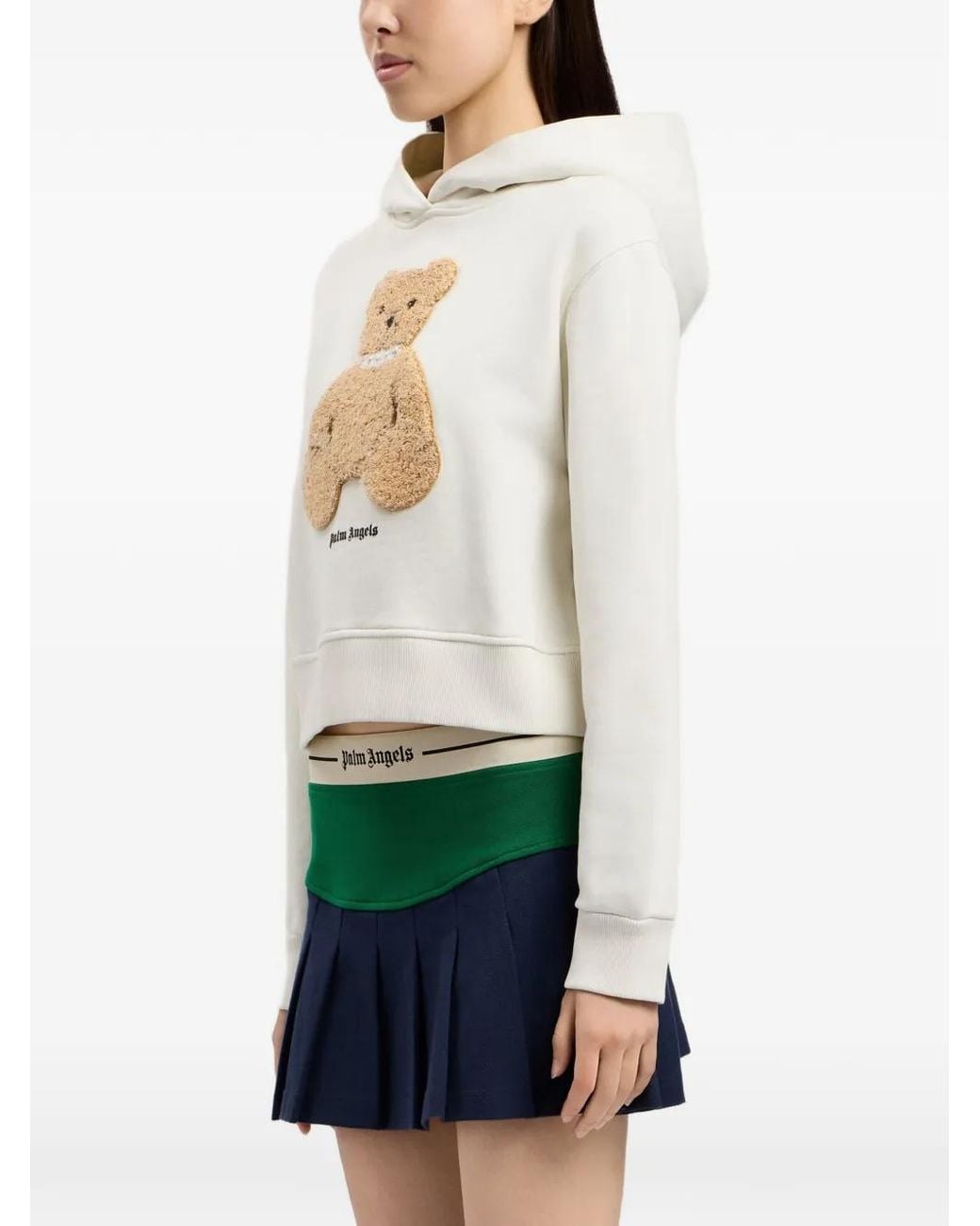 Palm Angels White Bear Fitted Hoodie